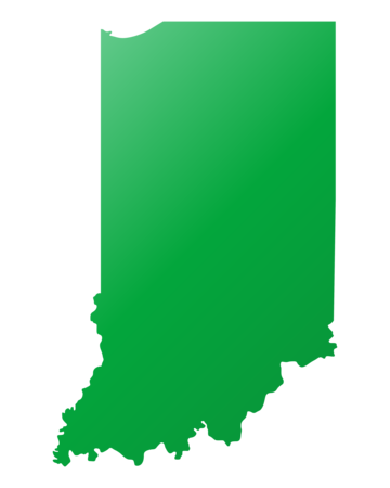 Map of Indiana highlighting Community Fiber's local service area